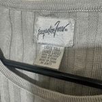 Jacqueline Ferrar  100% Silk Sweater grey ribbed womens Large Tall long sleeve Photo 2