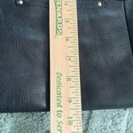 B MAKOWSKY Medium Blk Leather 2 Handle 3 Section Leopard Lining W/ Zippered Area Black Photo 12