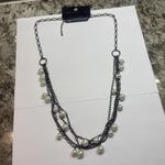 New York And Company NWT Statement Costume Beaded Necklace Black / White Bead Photo 1