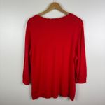Isaac Mizrahi Isaac‎ Mizrahi Live! Scalloped Trim Red Cardigan XL Button Front Sweater Holiday Photo 2