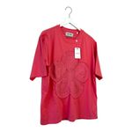 Free People NWT The Tales x  Pink Crochet Flower Graphic T Shirt Size M Photo 2