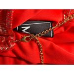 MSK Red Metallic Gold Pleated Halter Maxi Dress Women's 14 Formal Evening Gown Photo 4