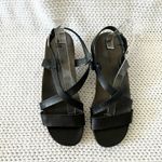 SAS Comfort Women Black Leather Nouveau Cross Strap Low Heel Dress Sandals 9.5M Size 9.5 Photo 3