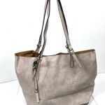 Taupe Grey Faux Leather Large Tote Shoulder Handbag Gray Photo 1