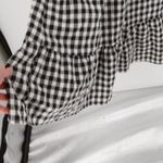 Gingham Smocked Midi Dress Milkmaid Peasant Black Cottage Puff Sleeve Size S Photo 3