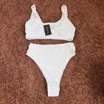 Frederick's of Hollywood Frederick's of‎ Hollywood White Vedra High Waisted Bikini Set Medium NWT Photo 4