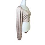 Le lis Collection Crop Backless Peasant Top Champagne Balloon Sleeve Size Large Photo 1