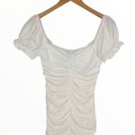 Hello Molly  Montage Moment Dress in White size 4/Small NWT Ruched Off Shoulder Photo 7