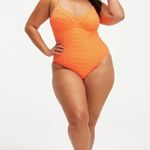 Good American  Jacquard Show Off One-Piece in Orange Cream 7 XXLarge New Womens Photo 10