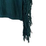 NWT &Merci Fringe Sleeve Sweater Size L Green Chunky Knit Textured Boho Western Photo 3