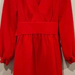 Kate Spade  Red Long Sleeve Tie Mini Dress Photo 2