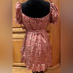 Majorelle  Shiloh Puff Sleeve Waist Tie Ruffle Mini Dress Red Leopard Size‎ Large Photo 12