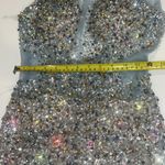 Terani Couture Sheer Illusion Rhinestone Beaded Sheer Silver Mini Dress 4 Photo 14