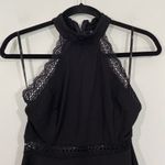 Lulus  Women's Black Lace Trim Sleeveless Mini Skater Dress Size S Photo 2