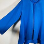 Emmelle Blue Silk Braided Neck Tie Cape Jacket Med Photo 2