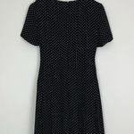 Vintage 90’s Polka Dot Mini Dress with Pleated Skirt in Black | Size S Photo 7