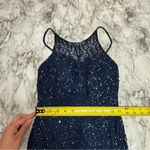 Andretta Donatello Cobalt Blue Vintage Beaded 100% Silk Gown Prom size small Photo 10