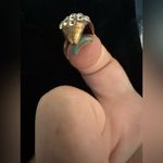 Nail Claw Rhinestone Ring Gold Photo 6