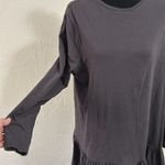 Primark  dark gray long sleeve tiered ruffle t-shirt dress Photo 2