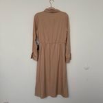 Bebe Casual Belted Midi Shirt Long Sleeve Dress with Classic Collar Photo 3