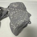 Victoria Secret VS Gray W/ Silver Eyelet Leaves bikini top swim M Halter NWT Size 8 Photo 7