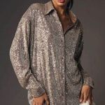 Anthropologie Flat White Sequin Tunic Mini Dress Size S.B27 Photo 0
