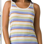 prAna Tank Top Foundation Scoop Neck Women Morning Glory Stripe Shirt Small Photo 0