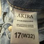 Akira Rhinestone Pearl Embellished Jeans Size 17 (W32) Straight Leg Light Wash Photo 4