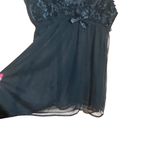 Babydoll Black Floral Little Black Bow Sheer‎ Tank Lingerie Size XL Photo 2