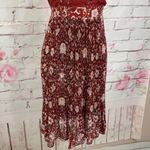 Anthropologie Plenty  Women's Arcadia Accordion Pleated Laced Midi Dress Brown Si Photo 4