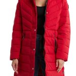 Michael Kors NWT Hooded 450 Fill Power Longline Puffer Jacket S Crimson Photo 2