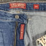 Lucky Brand Jeans Womens 18W Blue Ginger Skinny Distressed Embroidered Floral Photo 5