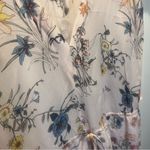 Rebecca Taylor pink blush floral silk v neck tie waist meadow dress Photo 6