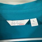 Lady Hagen Blue Fitted Button Down Polo Photo 1