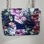 Betsey Johnson Crossbody Shoulder Bag Floral Multicolor Quilted Flap Chain New Photo 4