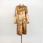 Vintage 80’s Chinese Patterned Satin Longline Jacket in Rose Gold | Size S/M Size M Photo 1