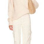 MOTHER The Curbside Cargo Flood Jeans in Egg Eggnog Cream NEW 26 White Photo 0