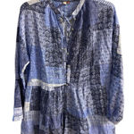 Pilcro  Anthropologie Blouse Tunic‎ Patchwork Print Tiered Medium Petite Photo 0