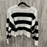 ZARA Striped Cropped Distressed Boxy Oversized Sweater Photo 6