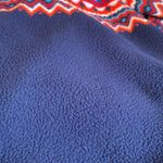 Lands' End  Women’s XL Extra Large Red & Blue Fair Isle Crewneck Fleece Sweater Photo 7