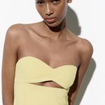 ZARA Bodycon Strapless Mini Lemon Party Coctail Shower Bridal 🍋Dress Photo 20