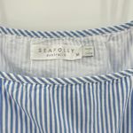 Seafolly  Australia Henley Stripe Mini Dress Blue White Size Medium Pockets Photo 4