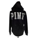 Victoria's Secret PINK Sherpa Bling Quarter Zip Hoodie, size XS Black Photo 2