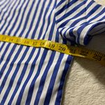 Emery Rose Striped Blue and White Asymmetrical Short Sleeve Top Large Photo 5