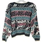 Vintage 80's Paris Sport Club Chunky Fair Isle Oversize Sweater M Breakfast Club Gray Size M Photo 2