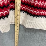 Talbots Petite MP Red Cream Fair Isle Mock Neck Sweater Wool Blend Preppy Ski Photo 3