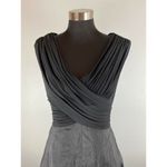Tadashi Shoji Tadashi Collection Fit Flare Cocktail Dress 8 M Black Sleeveless Ruched V-Neck Photo 2