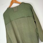 POL Cotton Gauze Open Front Cardigan Jacket Sz Small Olive Army Green Patchwork Photo 13
