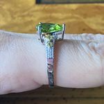 Natural Peridot Sterling Silver Ring Size 8 Photo 2