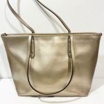 Coach  Rose Platinum Gold Leather Avenue Tote Photo 5